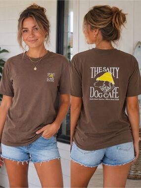 Salty Dog Cafe Hilton Head Island Brown Graphic T-Shirt XL Hanes Beefy-T Classic